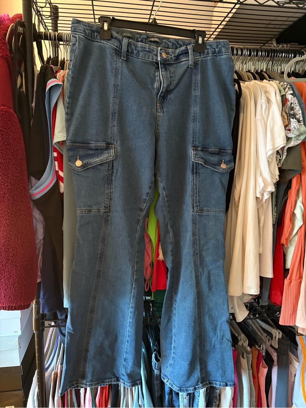 wild fable Blue Flare Cargo Jeans - Women's